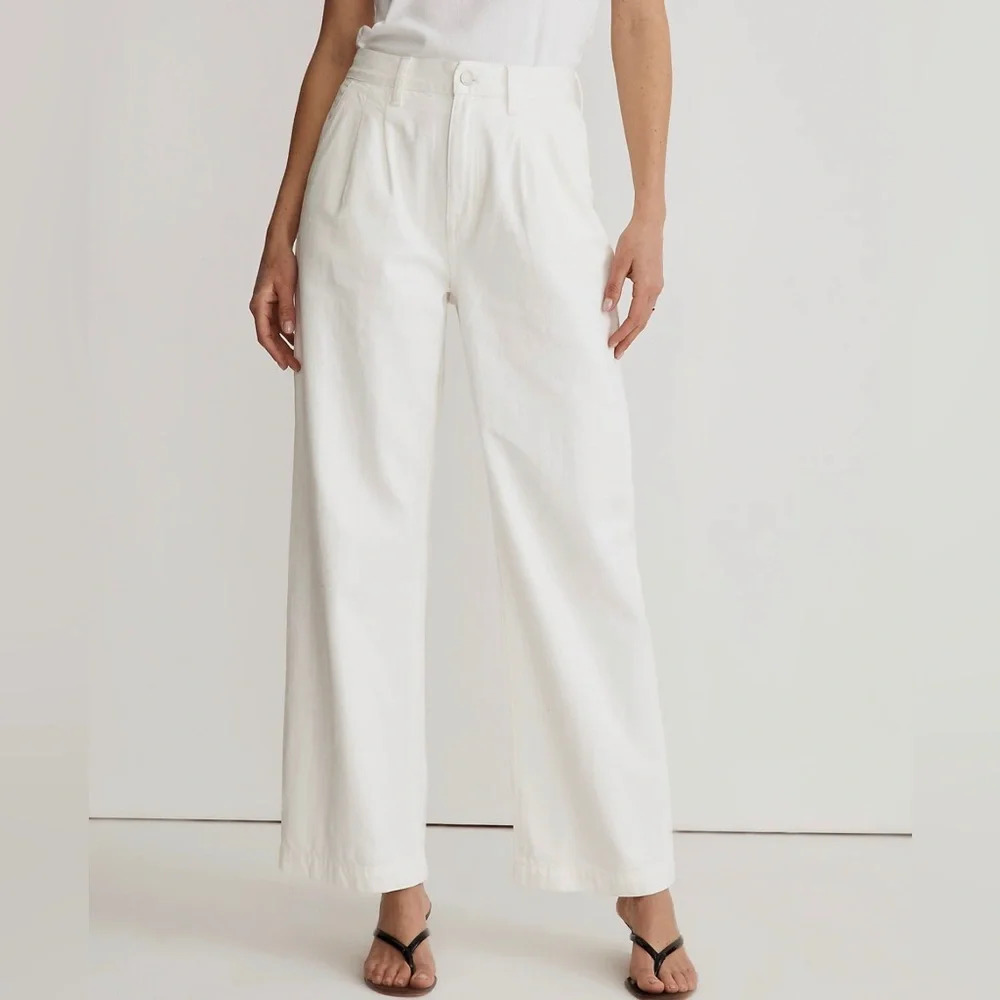 Madewell White The Harlow Wide Leg Denim Jeans Size 33 - Picture 3 of 7